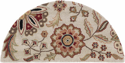 Longford Beige Floral Wool Carpet