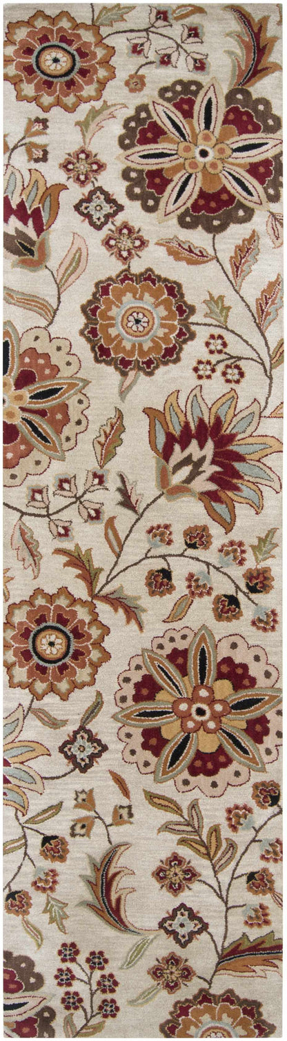 Longford Beige Floral Wool Carpet