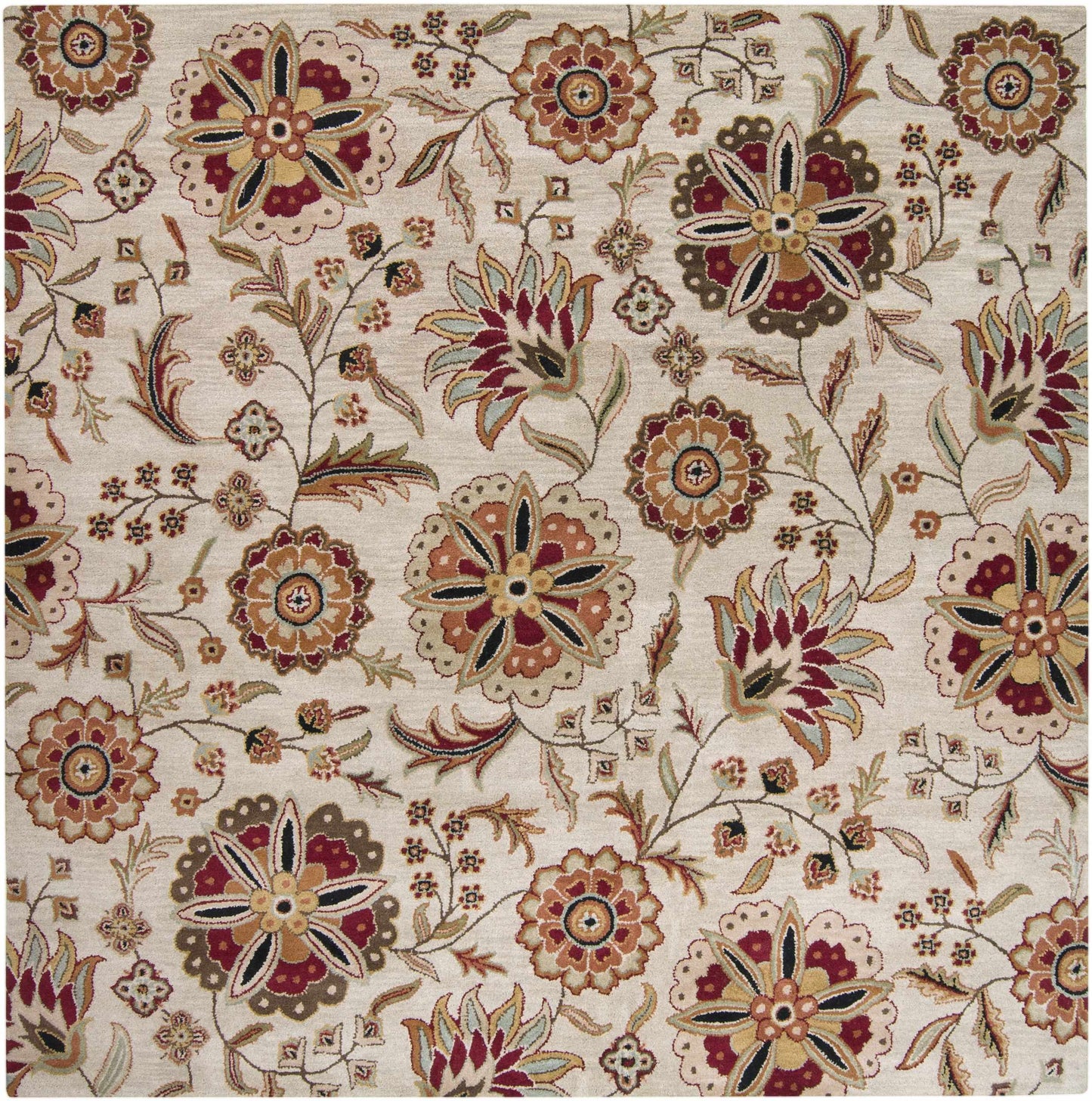 Longford Beige Floral Wool Carpet