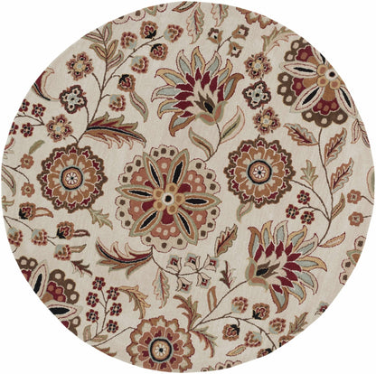 Longford Beige Floral Wool Carpet - Quahog Bay Bedding