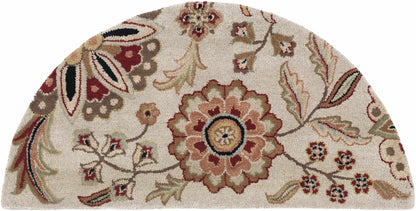 Longford Beige Floral Wool Carpet - Quahog Bay Bedding