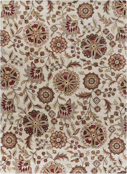 Longford Beige Floral Wool Carpet - Quahog Bay Bedding