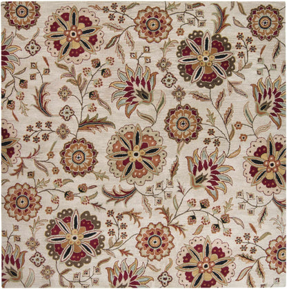 Longford Beige Floral Wool Carpet - Quahog Bay Bedding