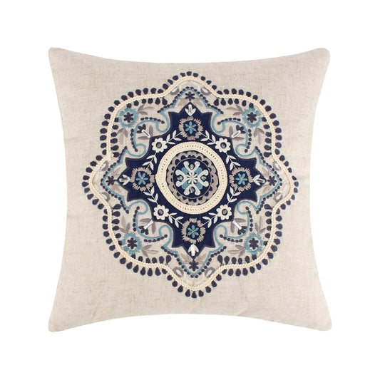 Lorrance Embroidered Medallion Pillow - Quahog Bay Bedding