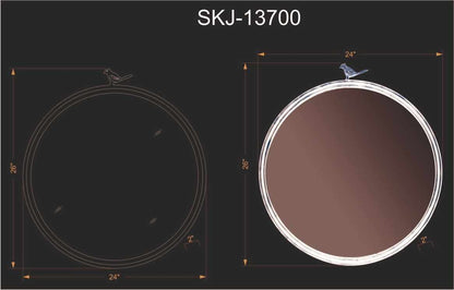 Loughlinstown Gold Frame Round Mirror - Quahog Bay Bedding