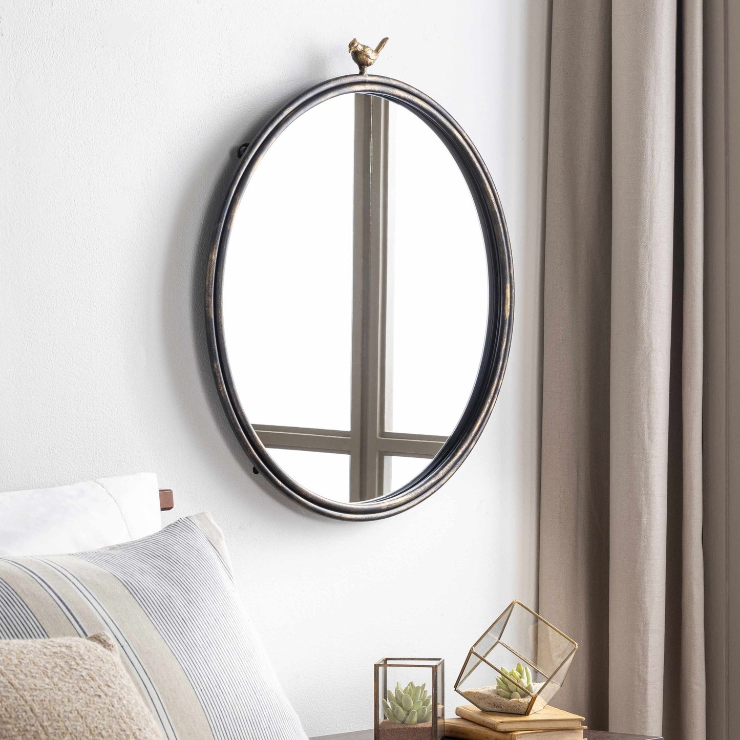 Loughlinstown Gold Frame Round Mirror - Quahog Bay Bedding