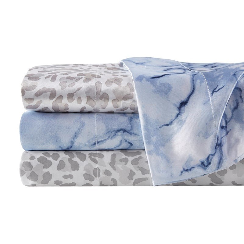 Luxurious And Elegant Printed Satin Sheet Sets - Taupe Leopard Print - Quahog Bay Bedding