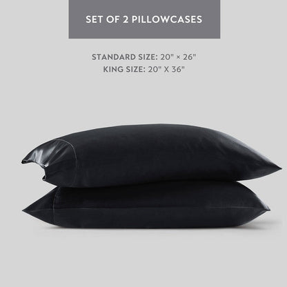 Luxurious And Elegant Satin Pillowcases - Black - 2PC - Quahog Bay Bedding