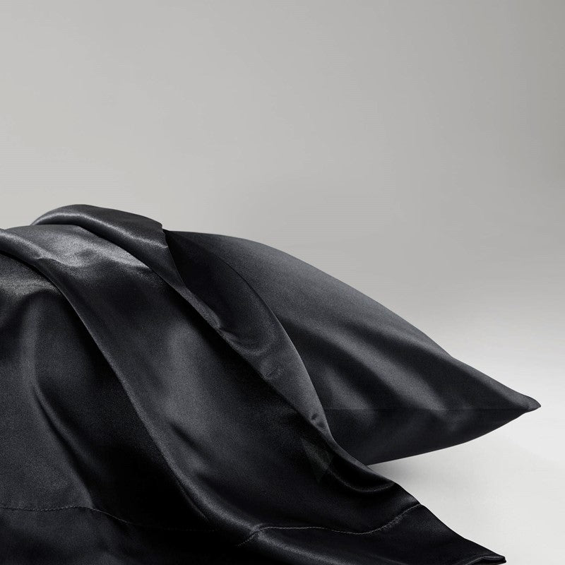 Luxurious And Elegant Satin Pillowcases - Black - 2PC - Quahog Bay Bedding