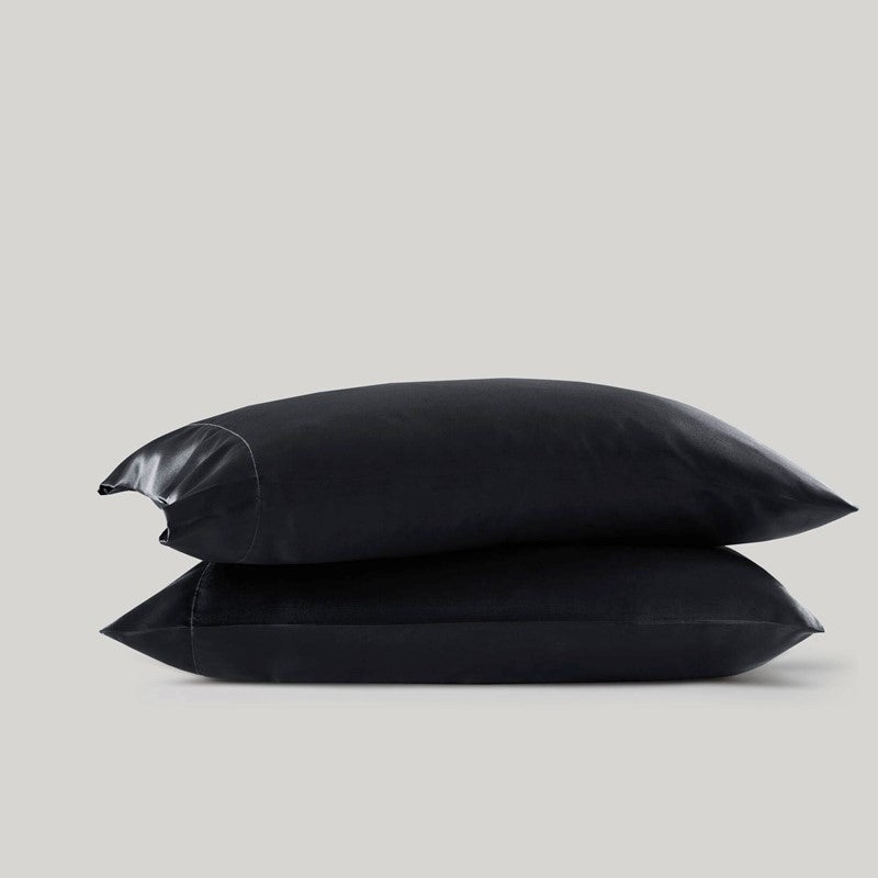 Luxurious And Elegant Satin Pillowcases - Black - 2PC - Quahog Bay Bedding