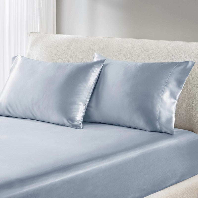 Luxurious And Elegant Satin Pillowcases - Blue - 2PC - Quahog Bay Bedding