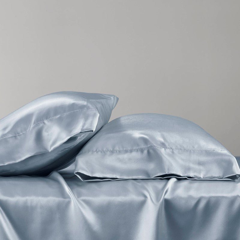 Luxurious And Elegant Satin Pillowcases - Blue - 2PC - Quahog Bay Bedding