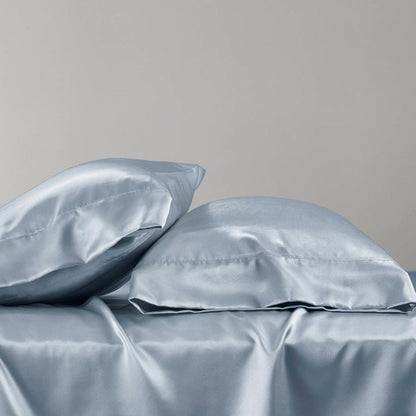 Luxurious And Elegant Satin Pillowcases - Blue - 2PC - Quahog Bay Bedding