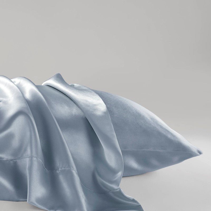Luxurious And Elegant Satin Pillowcases - Blue - 2PC - Quahog Bay Bedding