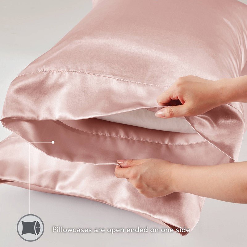 Luxurious And Elegant Satin Pillowcases - Blush - 2PC - Quahog Bay Bedding