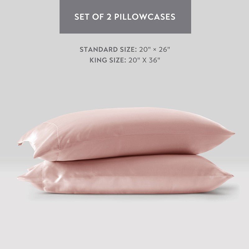 Luxurious And Elegant Satin Pillowcases - Blush - 2PC - Quahog Bay Bedding