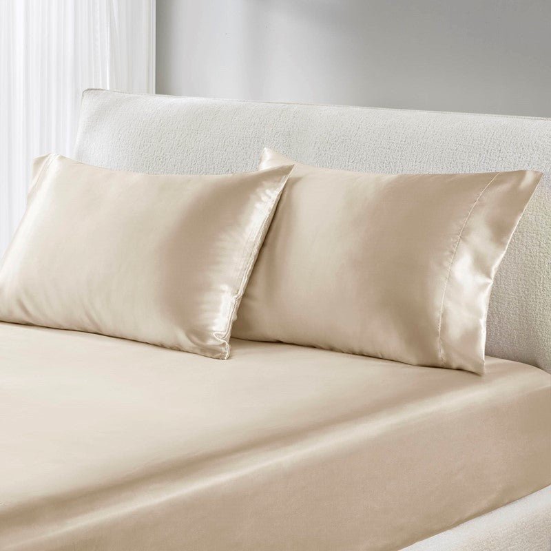 Luxurious And Elegant Satin Pillowcases - Champagne - 2PC - Quahog Bay Bedding