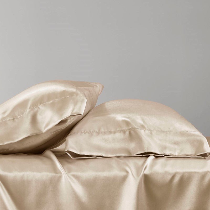 Luxurious And Elegant Satin Pillowcases - Champagne - 2PC - Quahog Bay Bedding