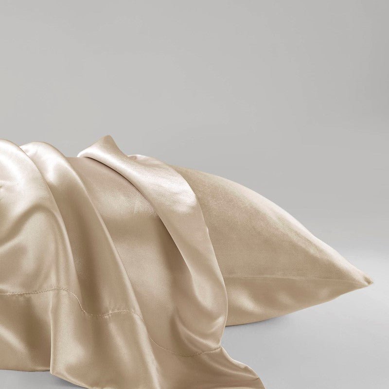 Luxurious And Elegant Satin Pillowcases - Champagne - 2PC - Quahog Bay Bedding