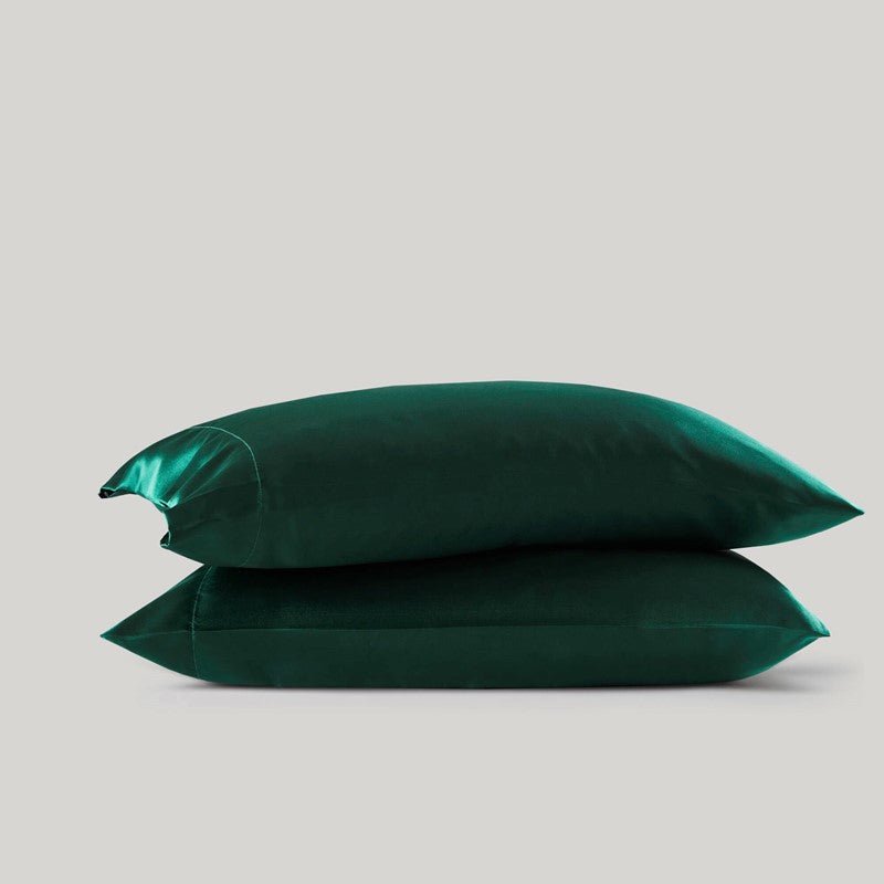 Luxurious And Elegant Satin Pillowcases - Emerald - 2PC - Quahog Bay Bedding