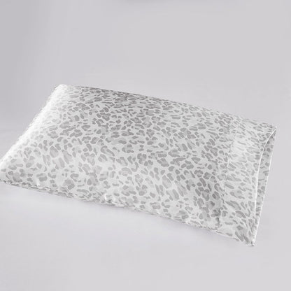 Luxurious And Elegant Satin Pillowcases - Grey Leopard - 2PC - Quahog Bay Bedding