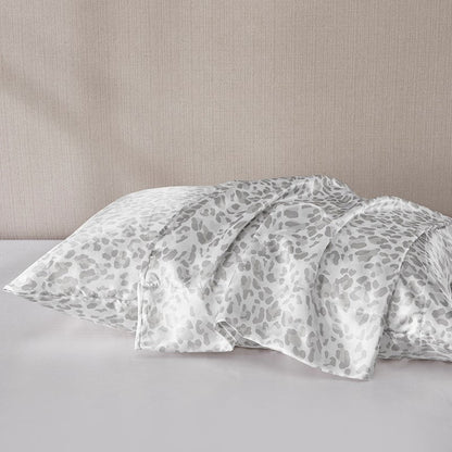 Luxurious And Elegant Satin Pillowcases - Grey Leopard - 2PC - Quahog Bay Bedding