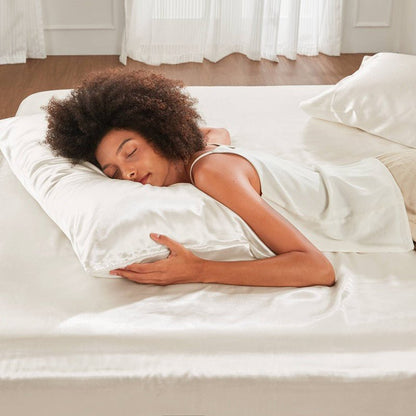 Luxurious And Elegant Satin Pillowcases - Ivory - 2PC - Quahog Bay Bedding
