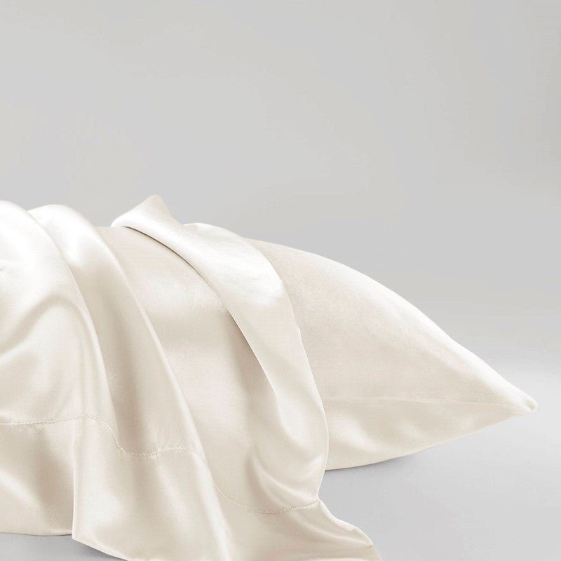 Luxurious And Elegant Satin Pillowcases - Ivory - 2PC - Quahog Bay Bedding