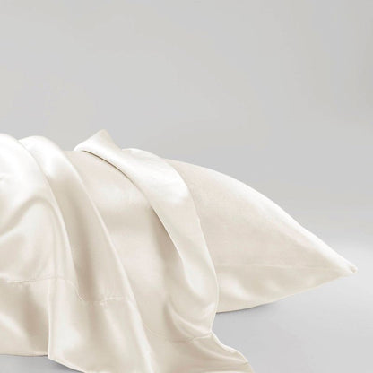 Luxurious And Elegant Satin Pillowcases - Ivory - 2PC - Quahog Bay Bedding