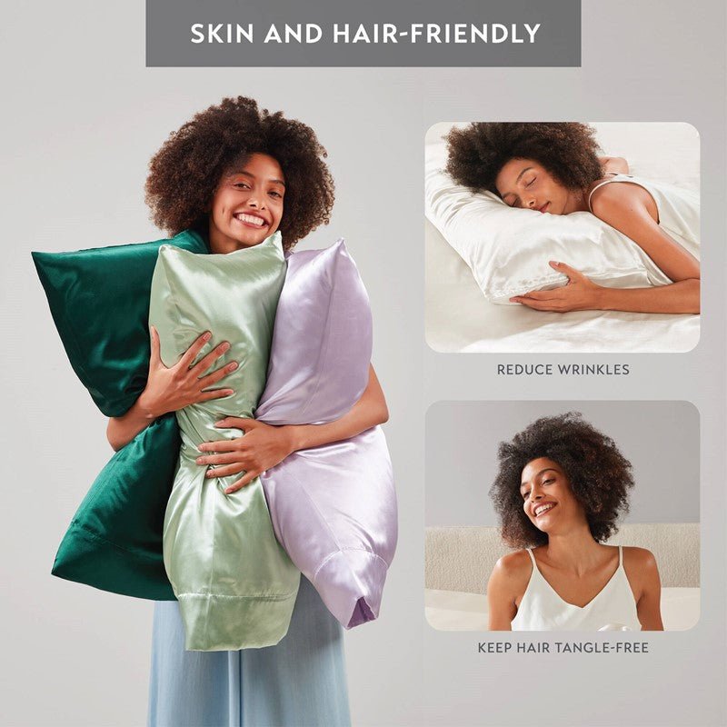 Luxurious And Elegant Satin Pillowcases - Ivory - 2PC - Quahog Bay Bedding