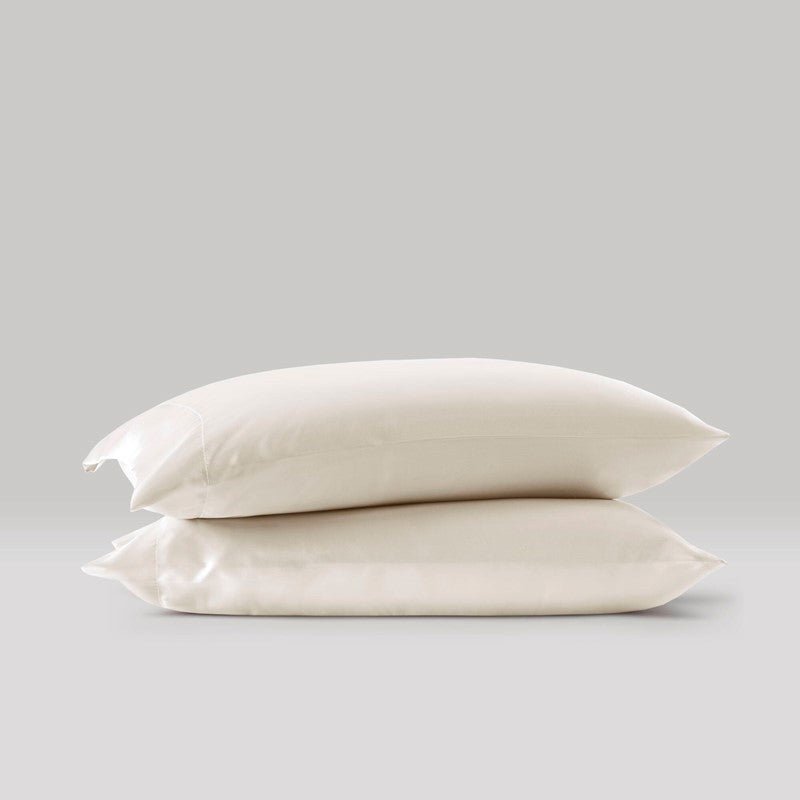 Luxurious And Elegant Satin Pillowcases - Ivory - 2PC - Quahog Bay Bedding