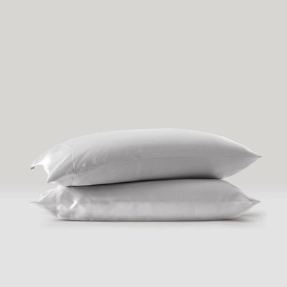 Luxurious And Elegant Satin Pillowcases - Light Grey - 2PC - Quahog Bay Bedding