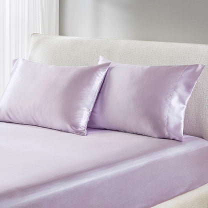 Luxurious And Elegant Satin Pillowcases - Lilac - 2PC - Quahog Bay Bedding