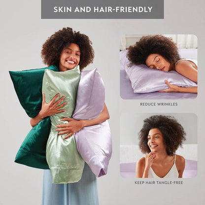 Luxurious And Elegant Satin Pillowcases - Lilac - 2PC - Quahog Bay Bedding