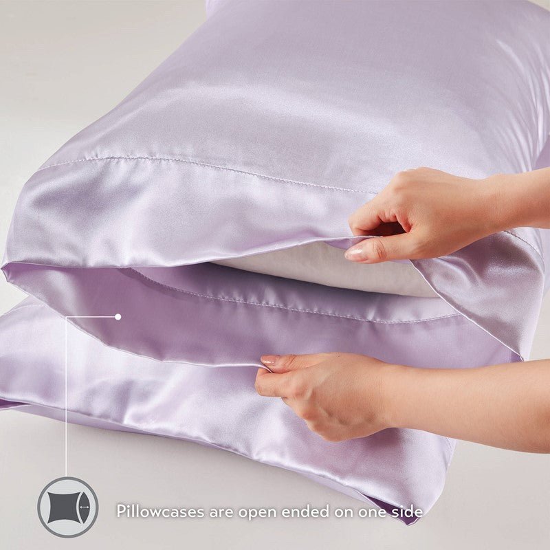 Luxurious And Elegant Satin Pillowcases - Lilac - 2PC - Quahog Bay Bedding
