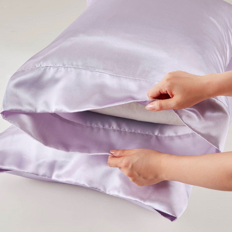 Luxurious And Elegant Satin Pillowcases - Lilac - 2PC - Quahog Bay Bedding