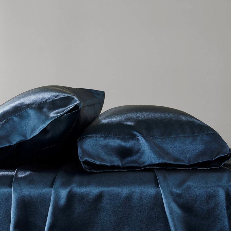 Luxurious And Elegant Satin Pillowcases - Midnight Blue - 2PC - Quahog Bay Bedding