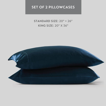 Luxurious And Elegant Satin Pillowcases - Midnight Blue - 2PC - Quahog Bay Bedding