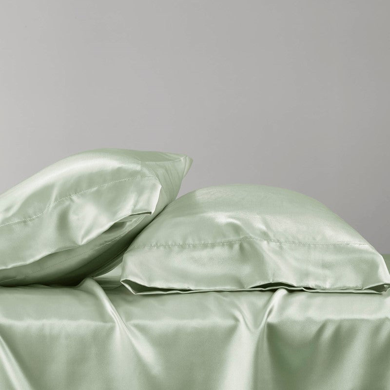 Luxurious And Elegant Satin Pillowcases - Sage - 2PC - Quahog Bay Bedding
