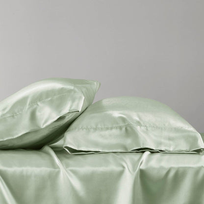 Luxurious And Elegant Satin Pillowcases - Sage - 2PC - Quahog Bay Bedding