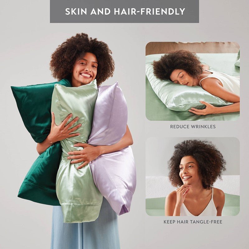 Luxurious And Elegant Satin Pillowcases - Sage - 2PC - Quahog Bay Bedding