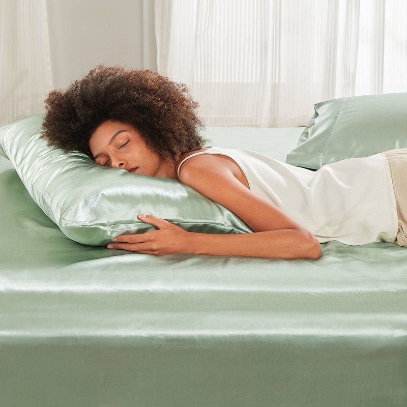 Luxurious And Elegant Satin Pillowcases - Sage - 2PC - Quahog Bay Bedding