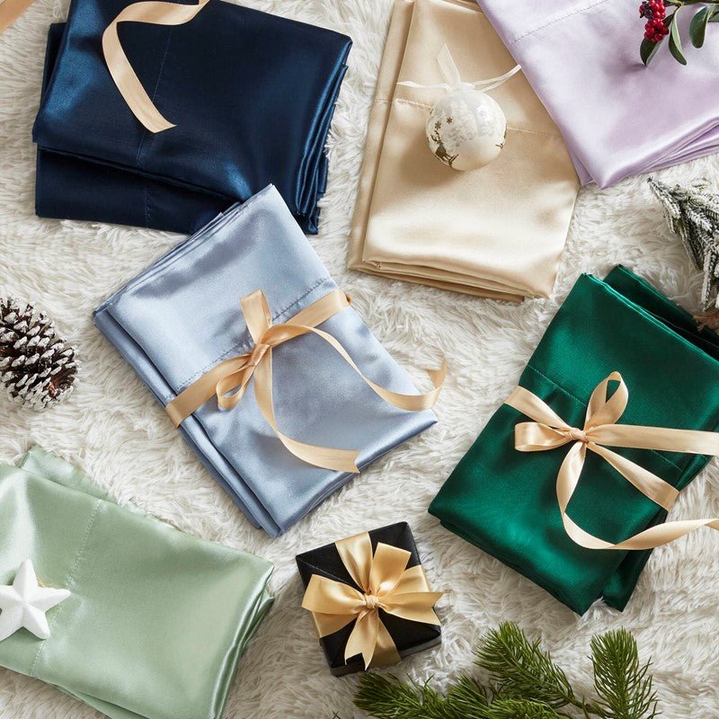 Luxurious And Elegant Satin Pillowcases - Sage - 2PC - Quahog Bay Bedding