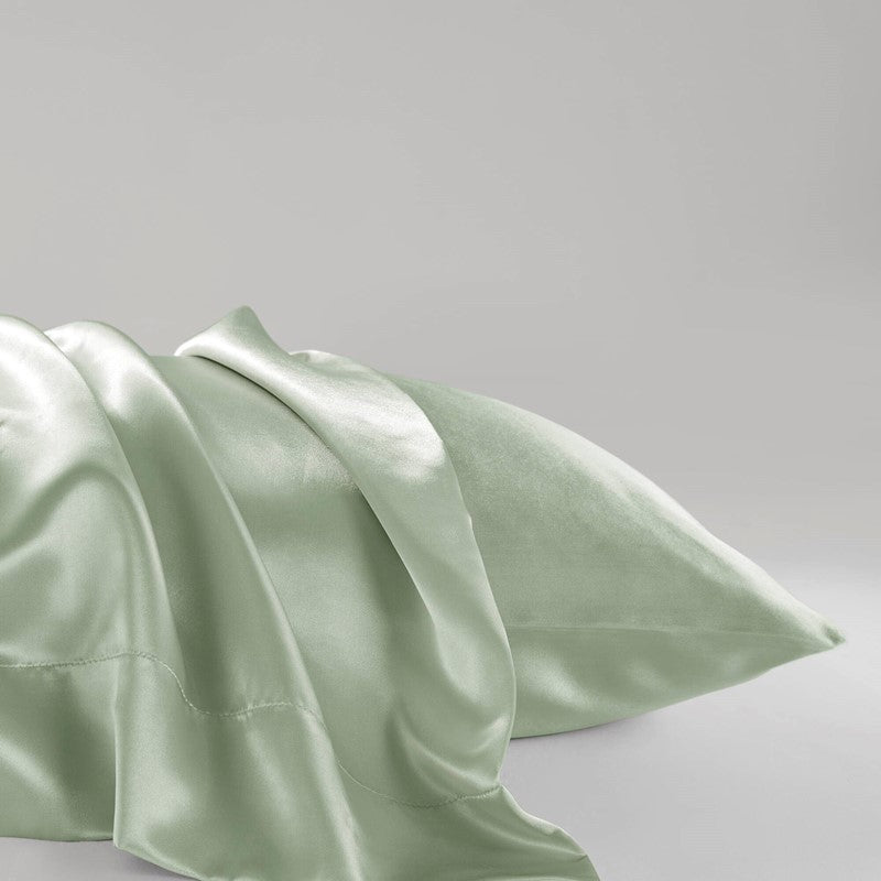 Luxurious And Elegant Satin Pillowcases - Sage - 2PC - Quahog Bay Bedding