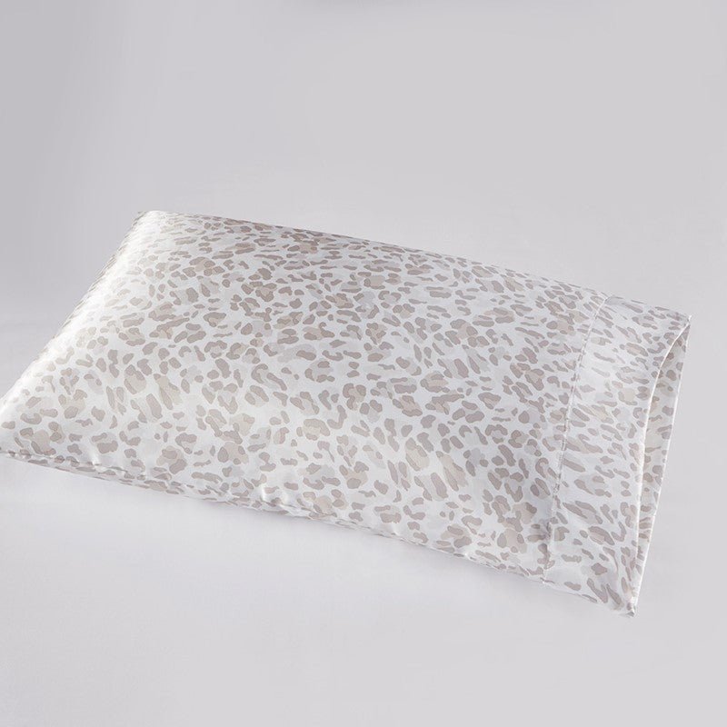 Luxurious And Elegant Satin Pillowcases - Taupe Leopard - 2PC - Quahog Bay Bedding