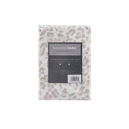 Luxurious And Elegant Satin Pillowcases - Taupe Leopard - 2PC - Quahog Bay Bedding