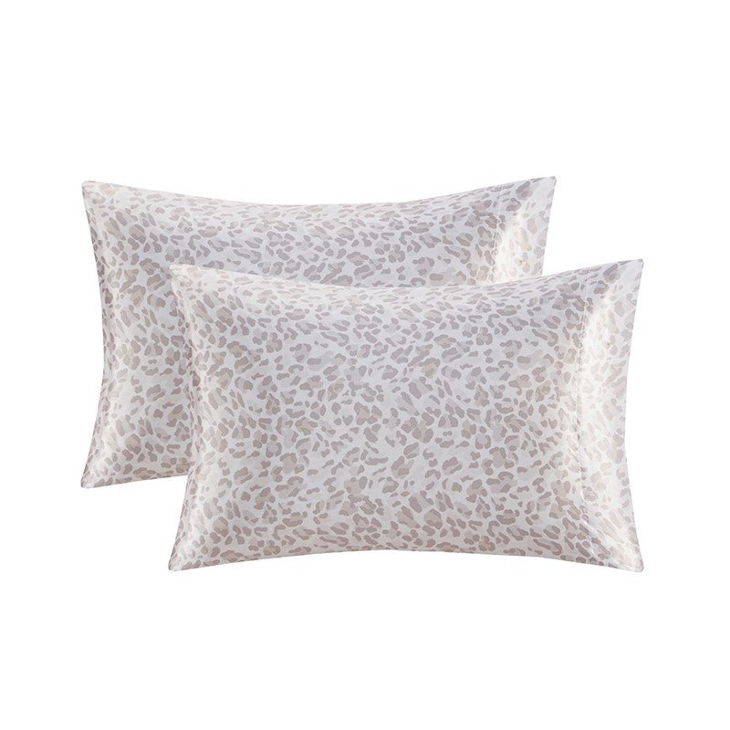 Luxurious And Elegant Satin Pillowcases - Taupe Leopard - 2PC - Quahog Bay Bedding