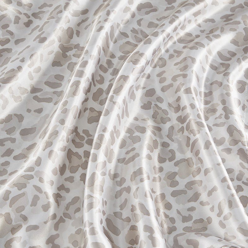 Luxurious And Elegant Satin Pillowcases - Taupe Leopard - 2PC - Quahog Bay Bedding