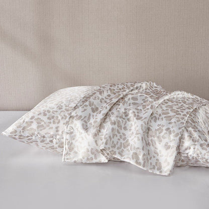 Luxurious And Elegant Satin Pillowcases - Taupe Leopard - 2PC - Quahog Bay Bedding