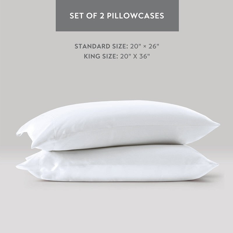 Luxurious And Elegant Satin Pillowcases - White - 2PC - Quahog Bay Bedding